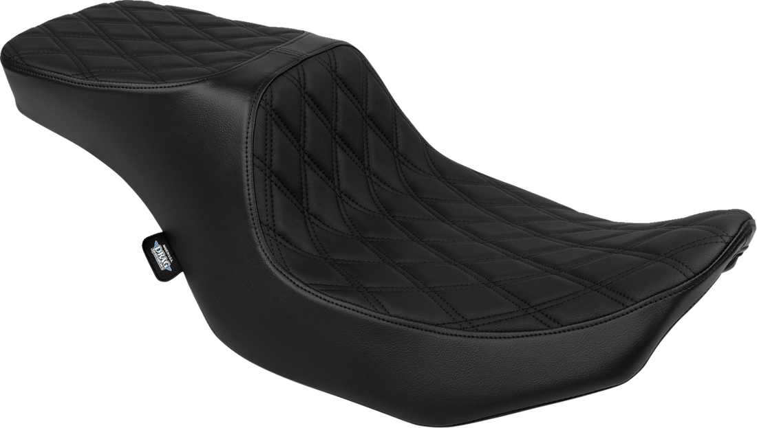 DRAG SPECIALTIES SEATS Predator 2-Up Seat - Vinyl - Double Diamond Black Stitch - w/o Backrest - FLTR/FLHX '23-'24 4692B