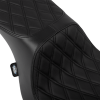 DRAG SPECIALTIES SEATS Predator 2-Up Seat - Vinyl - Double Diamond Black Stitch - w/o Backrest - FLTR/FLHX '23-'24 4692B