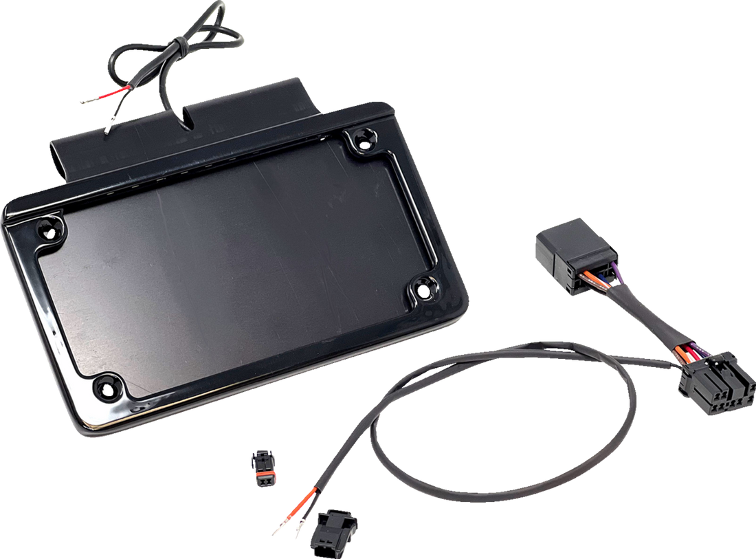 NAMZ Saddlebag Tag Holder w/ Illuminated License Plate Frame - '97 FLHR NIBTH-B01