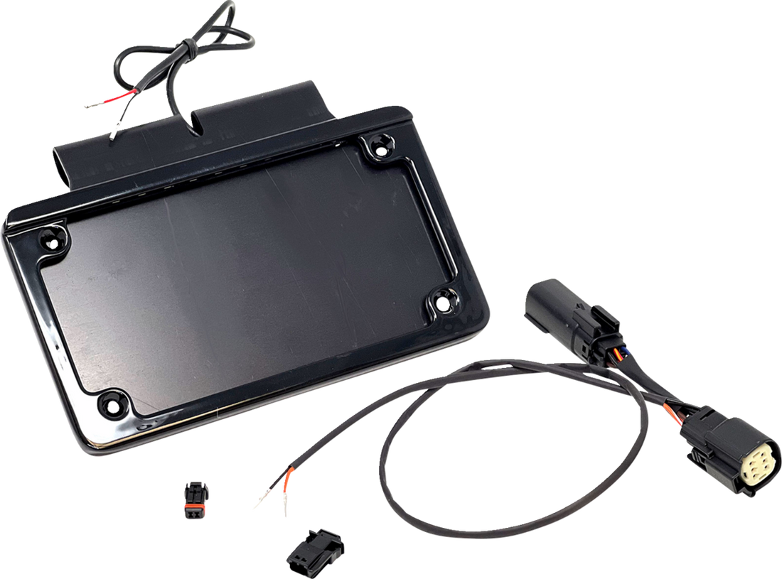 NAMZ Saddlebag Tag Holder w/ Illuminated License Plate Frame - '10 FLHX NIBTH-B02