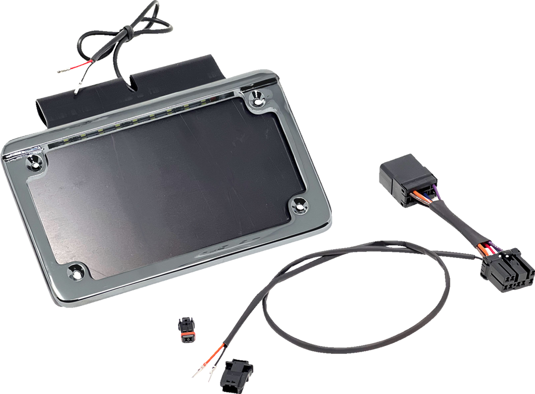 NAMZ Saddlebag Tag Holder w/ Illuminated License Plate Frame - '97 FLHR NIBTH-C01