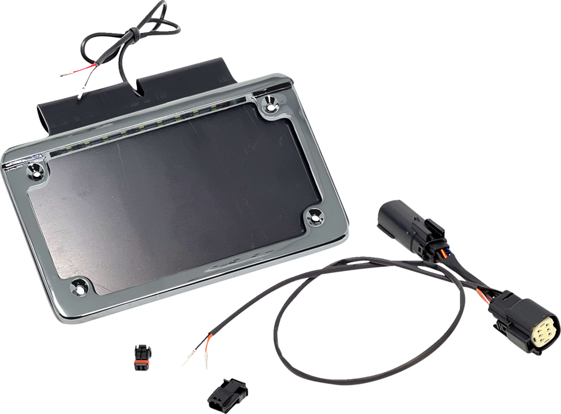 NAMZ Saddlebag Tag Holder w/ Illuminated License Plate Frame - '10 FLHX NIBTH-C02