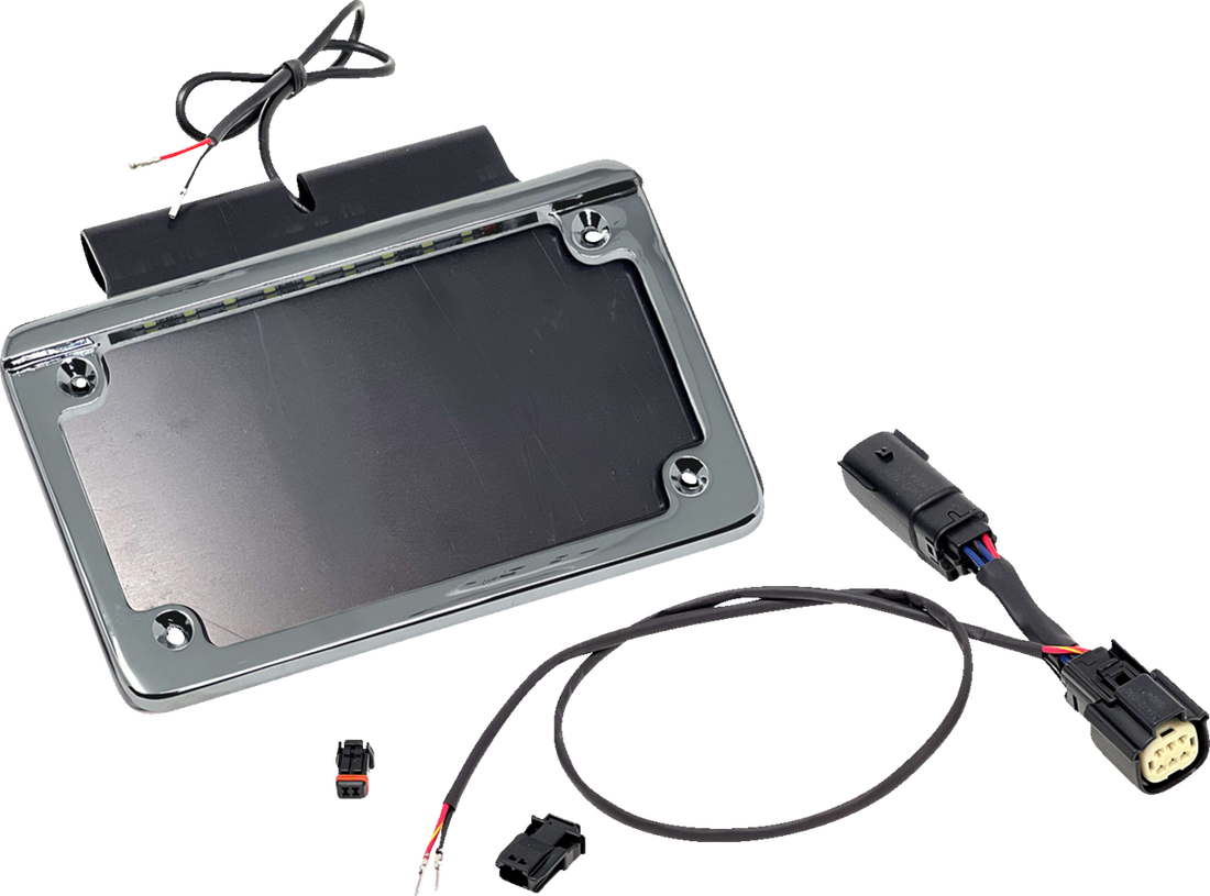 NAMZ Saddlebag Tag Holder w/ Illuminated License Plate Frame - '14 FLHT NIBTH-C03