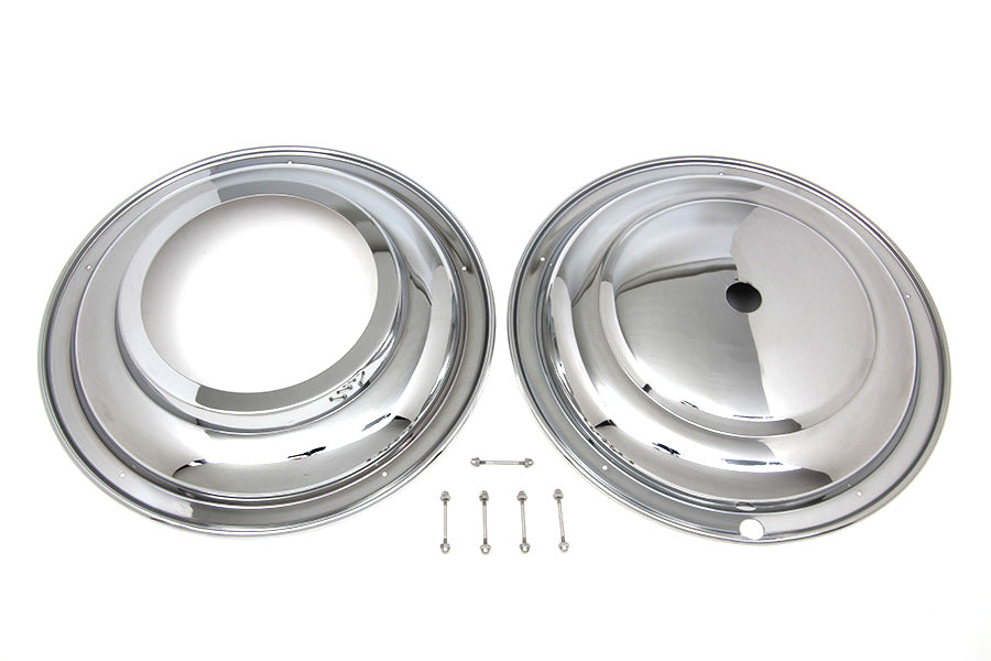 49-0291 - 16  Front Wheel Cover Set Chrome by V-Twin