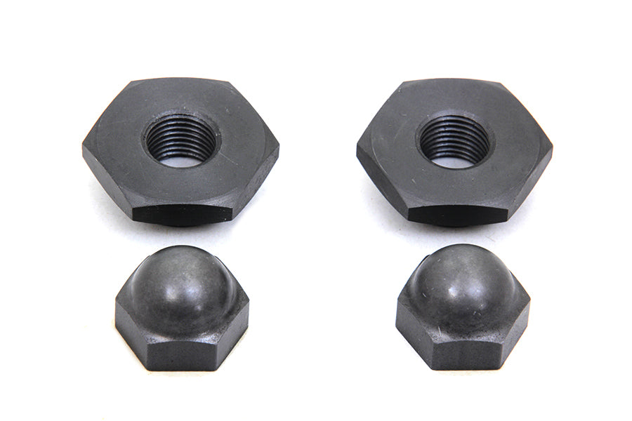 49-0516 - Spring Fork Rod Top Nut Set Parkerized by V-Twin