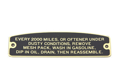 49-0643 - Air Cleaner Instruction Tag by V-Twin