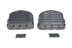 49-0789 - Full Finned Panhead Rocker Box Cover Set Chrome by V-Twin