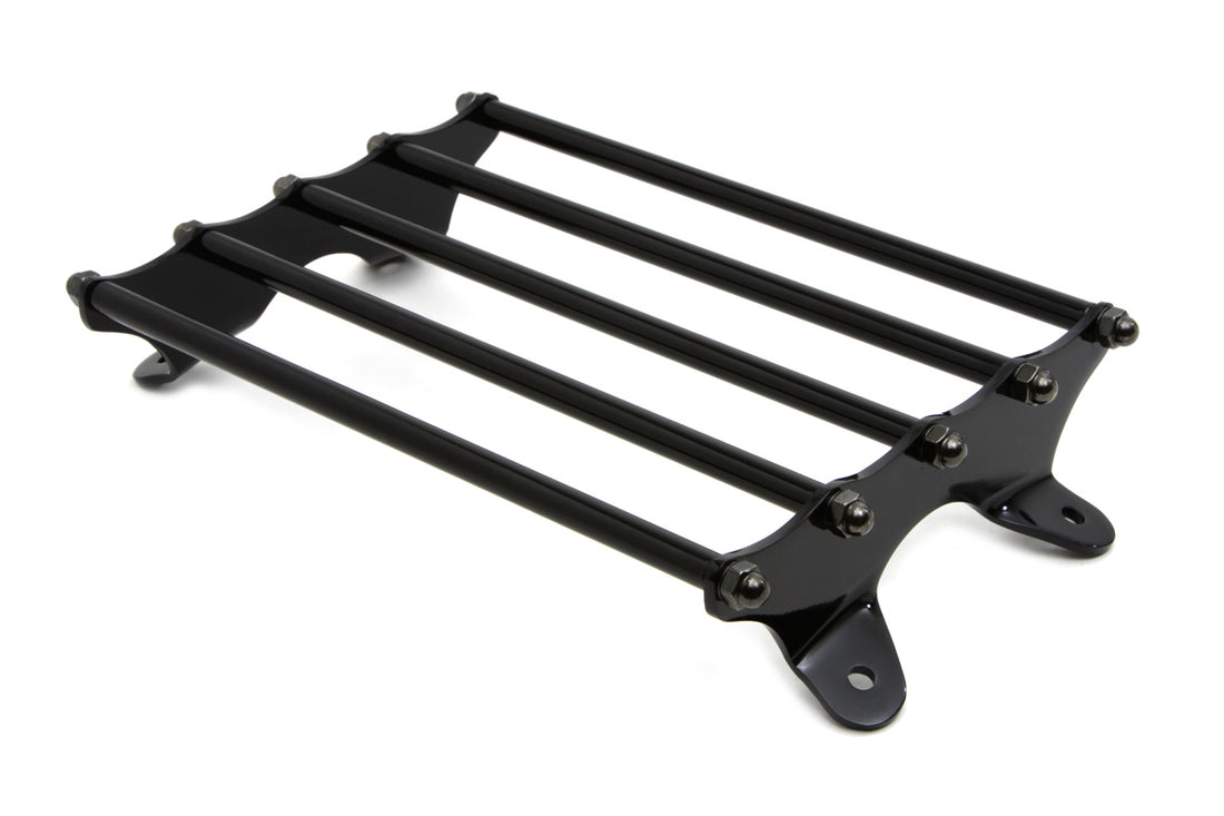 49-0832 - Wyatt Gatling Vintage Black Luggage Rack by V-Twin