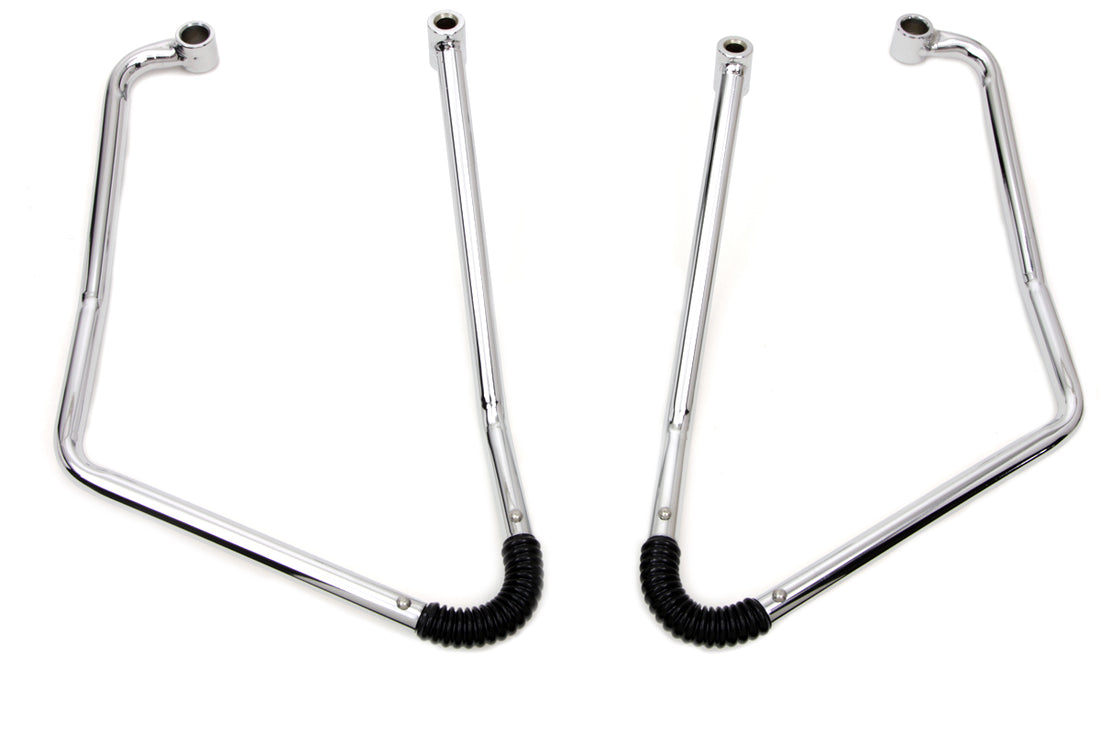 49-0889 - Chrome Adjustable Saddlebag Support Kit by V-Twin