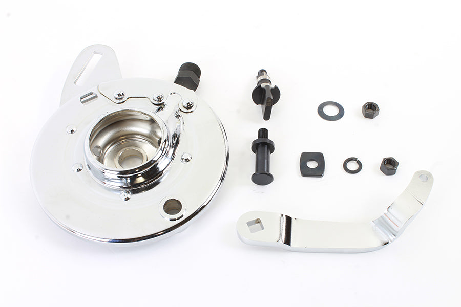 49-0903 - 45 inch Rear Brake Backing Plate Kit Chrome by V-Twin