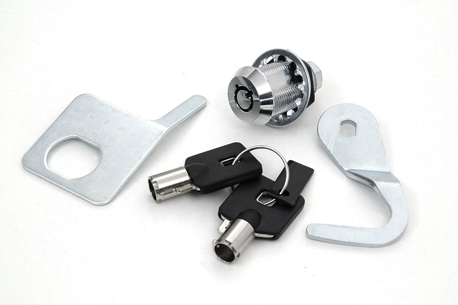 49-1006 - Chrome Saddlebag Lock and Key Kit by V-Twin