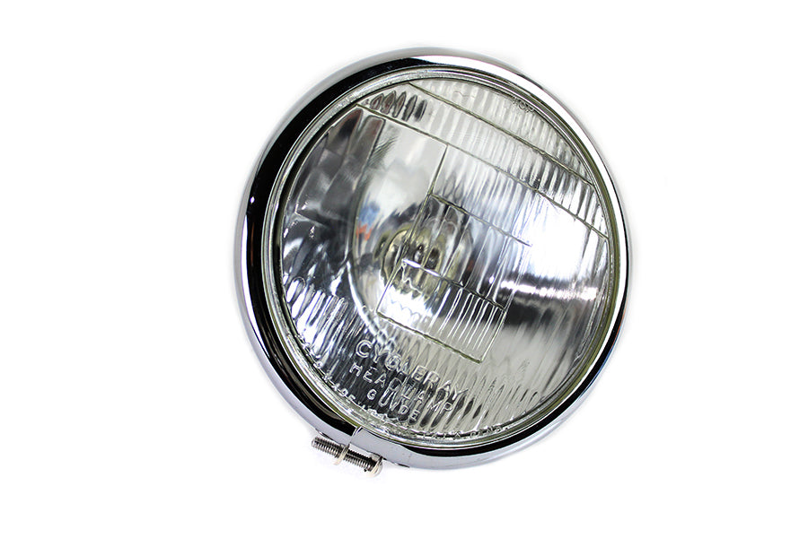 49-1781 - 6-1/2 inch Round Headlamp Black by V-Twin