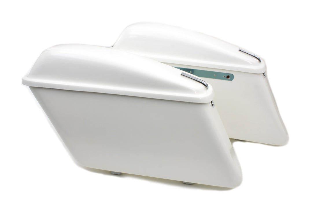 49-2050 - Replica White Saddlebag Set by V-Twin