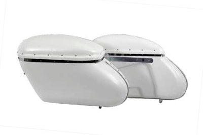 49-2498 - Replica Bubble Saddlebag Set White by V-Twin