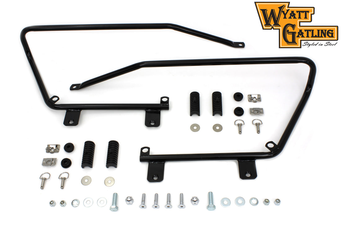 49-2677 - Wyatt Gatling Saddlebag Brackets and Stud Kit Black by V-Twin