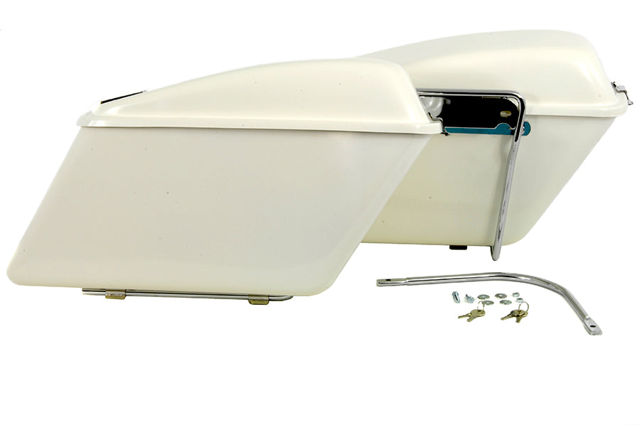 49-2800 - Fiberglass White Saddlebag Set by V-Twin