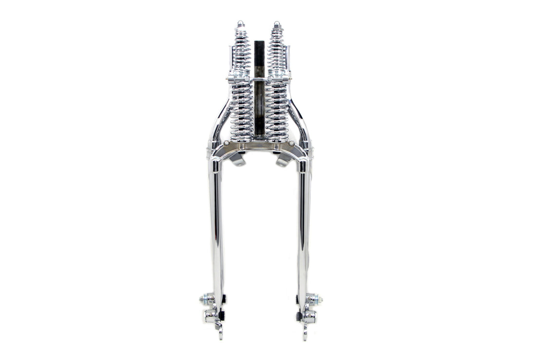 49-2909 - 18 inch Inline Spring Fork Assembly Chrome by V-Twin