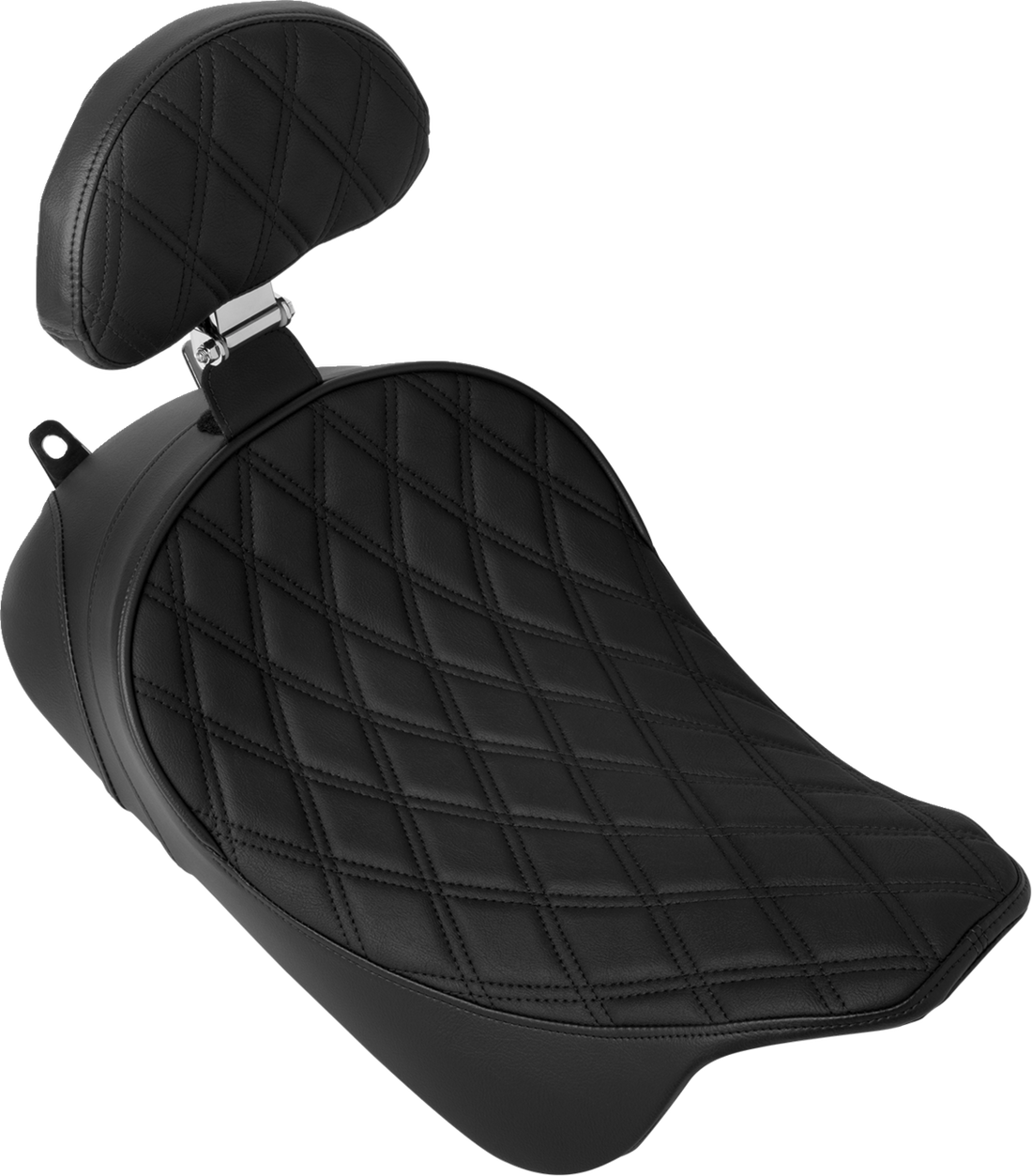 DRAG SPECIALTIES SEATS Solo Front Seat - Double Diamond - Black Stitch - w/ Backrest Option - FL '08-'23 4699B