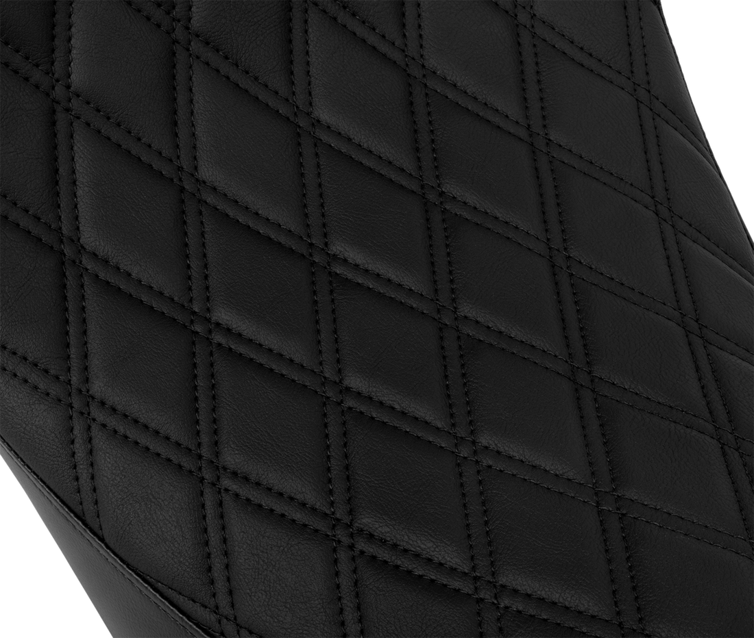 DRAG SPECIALTIES SEATS Solo Front Seat - Double Diamond - Black Stitch - w/ Backrest Option - FL '08-'23 4699B