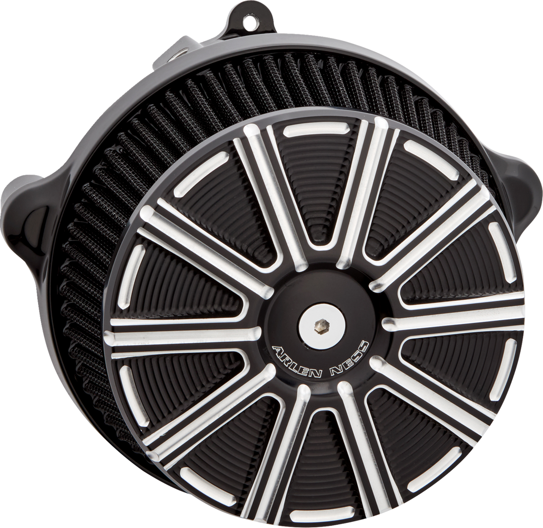 ARLEN NESS Big Sucker™ Stage 1 Air Cleaner Kit with Cover - 10 Gauge - Black with Machined Accents 600-307