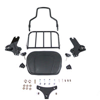 50-0025 - Gloss Black Sissy Bar and Rack by V-Twin