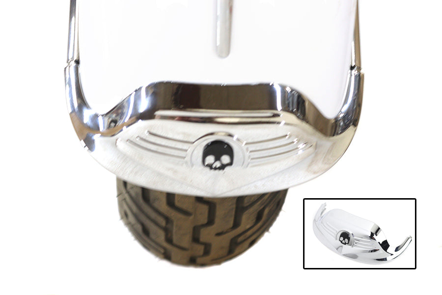 50-0382 - Skull Front Fender Tip Chrome by V-Twin