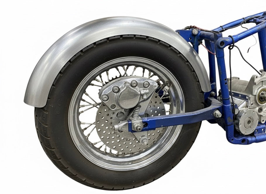 50-1349 - Spun Rear Fender Raw Steel 6 inch Wide by V-Twin