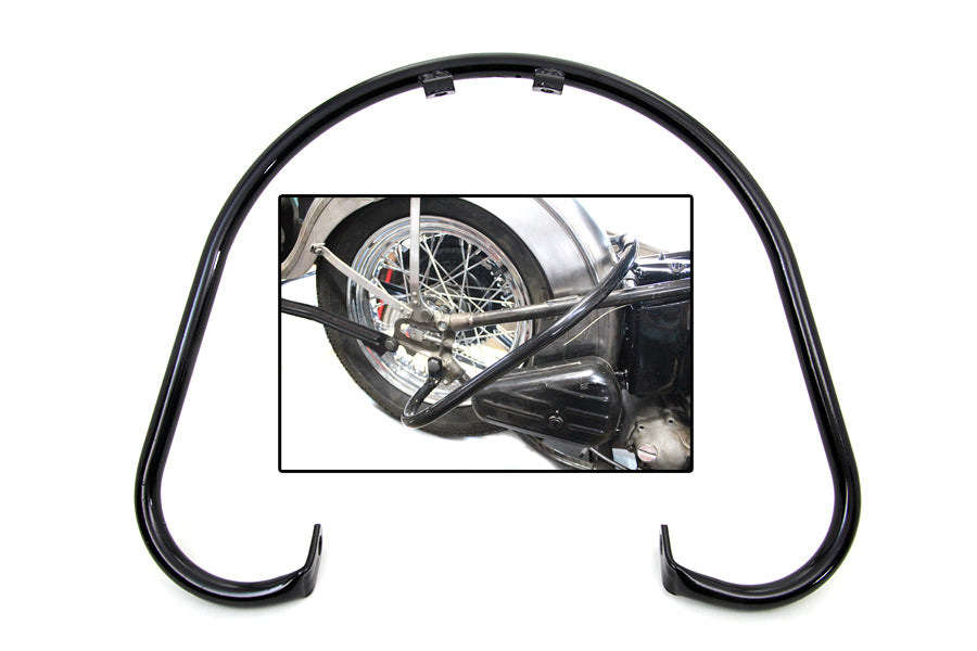 51-0889 - Black Rear Big Twin Frame Bar by V-Twin