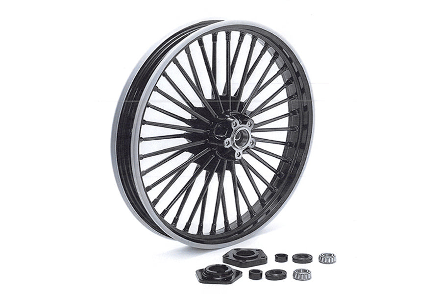 52-0001 - 21 inch x 2.15 inch Duro 36 Fat Spoke Matte Black Wheel by V-Twin