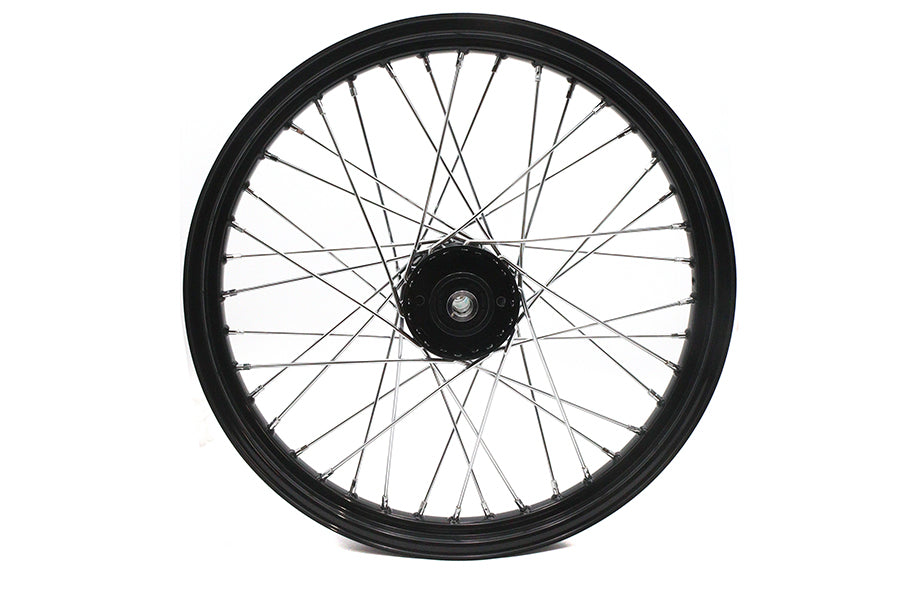 52-0078 - 21 inch x 2.15 inch Front Spool Wheel Black by V-Twin