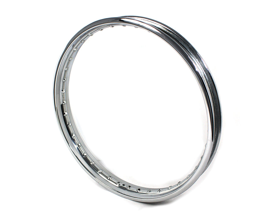 52-0203 - 21  X 1.85  Rolled Edge Rim Chrome by V-Twin