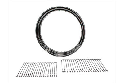 52-0301 - 19 inch X 2.50 inch Wheel Rim and Spoke Kit Chrome by V-Twin