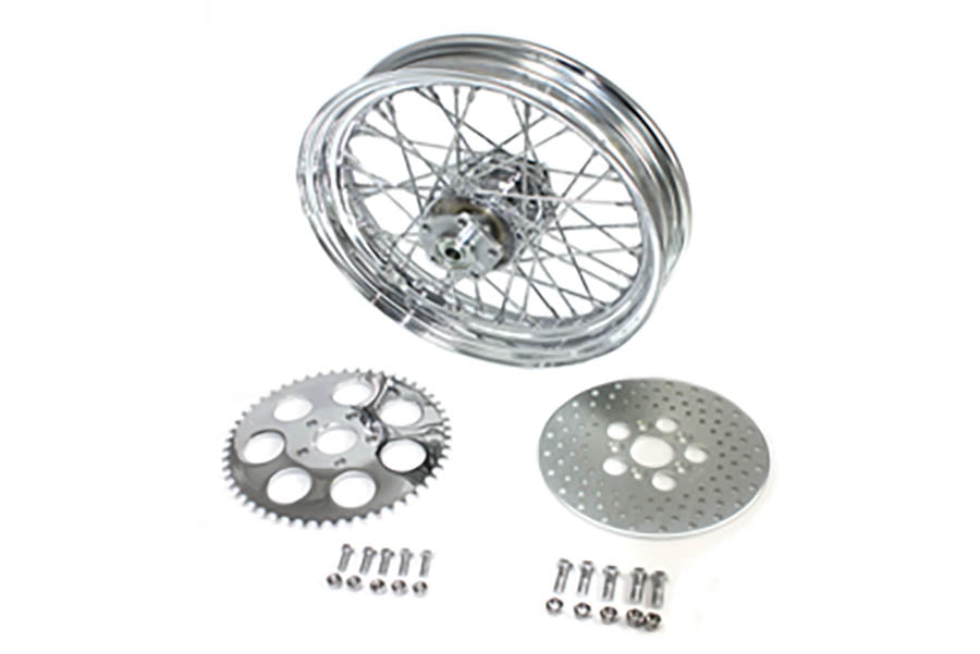 52-0428 - 16 inch x 3.00 inch Rear Wheel Assembly Chrome by V-Twin