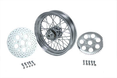 52-0429 - 16 inch x 3.00 inch Rear Wheel Assembly Chrome by V-Twin