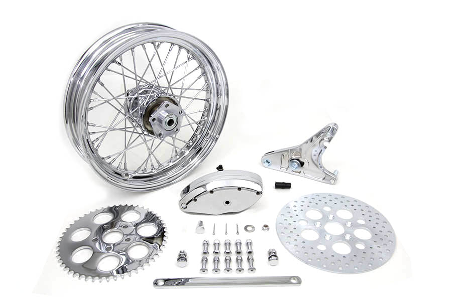 52-0601 - 16 inch x 3.00 inch Rear Wheel Kit with Caliper Chrome by V-Twin