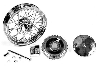 52-1050 - 16 inch x 3.00 inch Wheel and Brake Drum Assembly Chrome by V-Twin