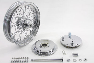 52-1052 - 16 inch x 3.00 inch Wheel and Brake Drum Assembly Chrome by V-Twin