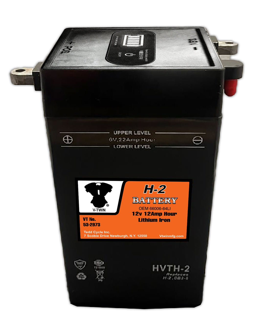 53-2973 - 12 Volt 12 AH Sealed Battery by V-Twin