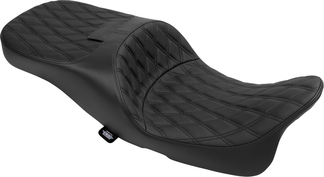 DRAG SPECIALTIES SEATS Extended Reach Freedom Seat - Vinyl - Double Diamond - Black Stitch - FLT/FLH '09-'25 4696B