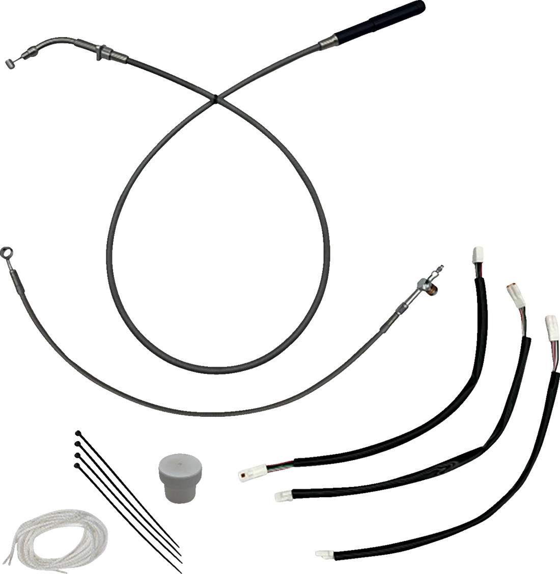 FAT BAGGERS INC. EZ Install Kit - 10"/11"/12" Handlebars - Upper Clutch - Braided Stainless Steel 149011