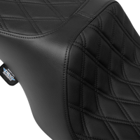 DRAG SPECIALTIES SEATS Predator 2-Up Seat - Vinyl - Double Diamond - Black Stitching- w/o Backrest - FL '97-'07 4695B