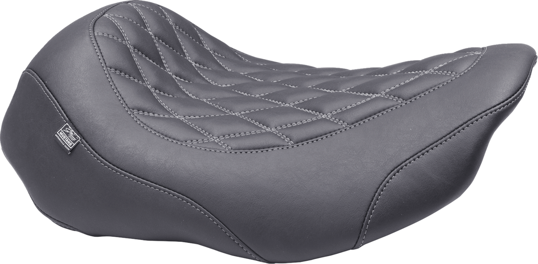 MUSTANG Wide Tripper™ Seat - Solo - Gun Metal Stitching - FLT/FLH '23-'25 88503GM