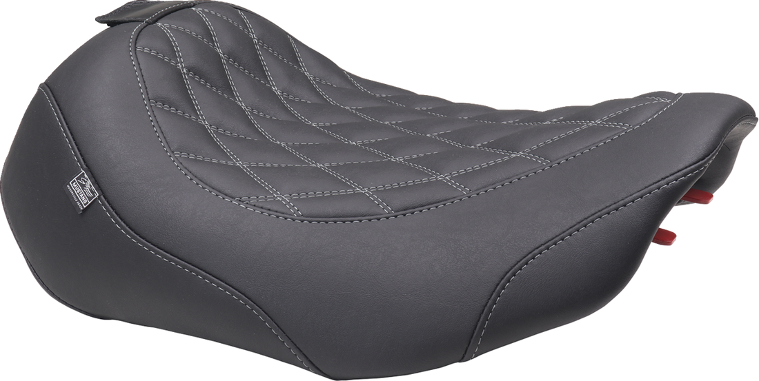 MUSTANG Wide Tripper™ Seat - Solo - Gun Metal Stitching - FLT/FLH '23-'25 89503GM
