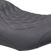 MUSTANG Wide Tripper™ Seat - Solo - Gun Metal Stitching - FLT/FLH '23-'25 89503GM