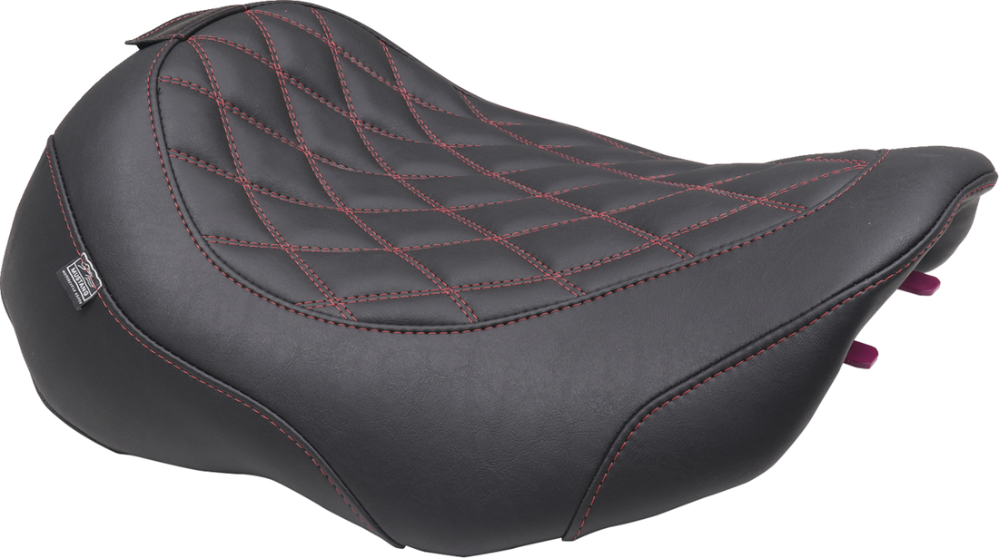 MUSTANG Wide Tripper™ Seat - Solo - Dark Cherry Stitching - FLT/FLH '23-'25 89503DC