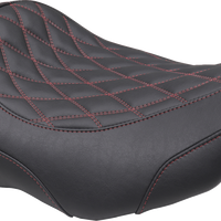 MUSTANG Wide Tripper™ Seat - Solo - Dark Cherry Stitching - FLT/FLH '23-'25 89503DC