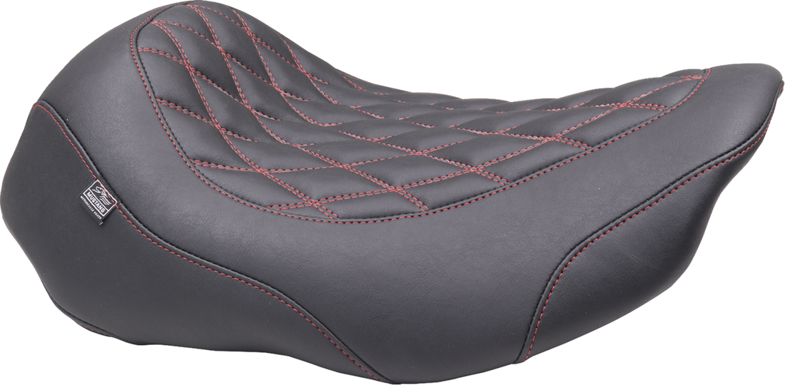 MUSTANG Wide Tripper™ Seat - Solo - Dark Cherry Stitching - FLT/FLH '23-'25 88503DC