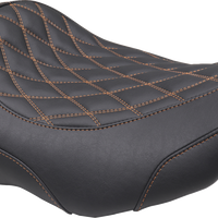 MUSTANG Wide Tripper™ Seat - Solo - Mandarin Orange Stitching - FLT/FLH '23-'25 89503MO