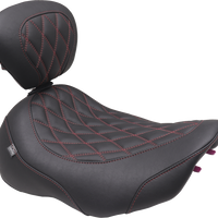 MUSTANG Wide Tripper™ Seat - Solo - Dark Cherry Stitching - FLT/FLH '23-'25 89503DC