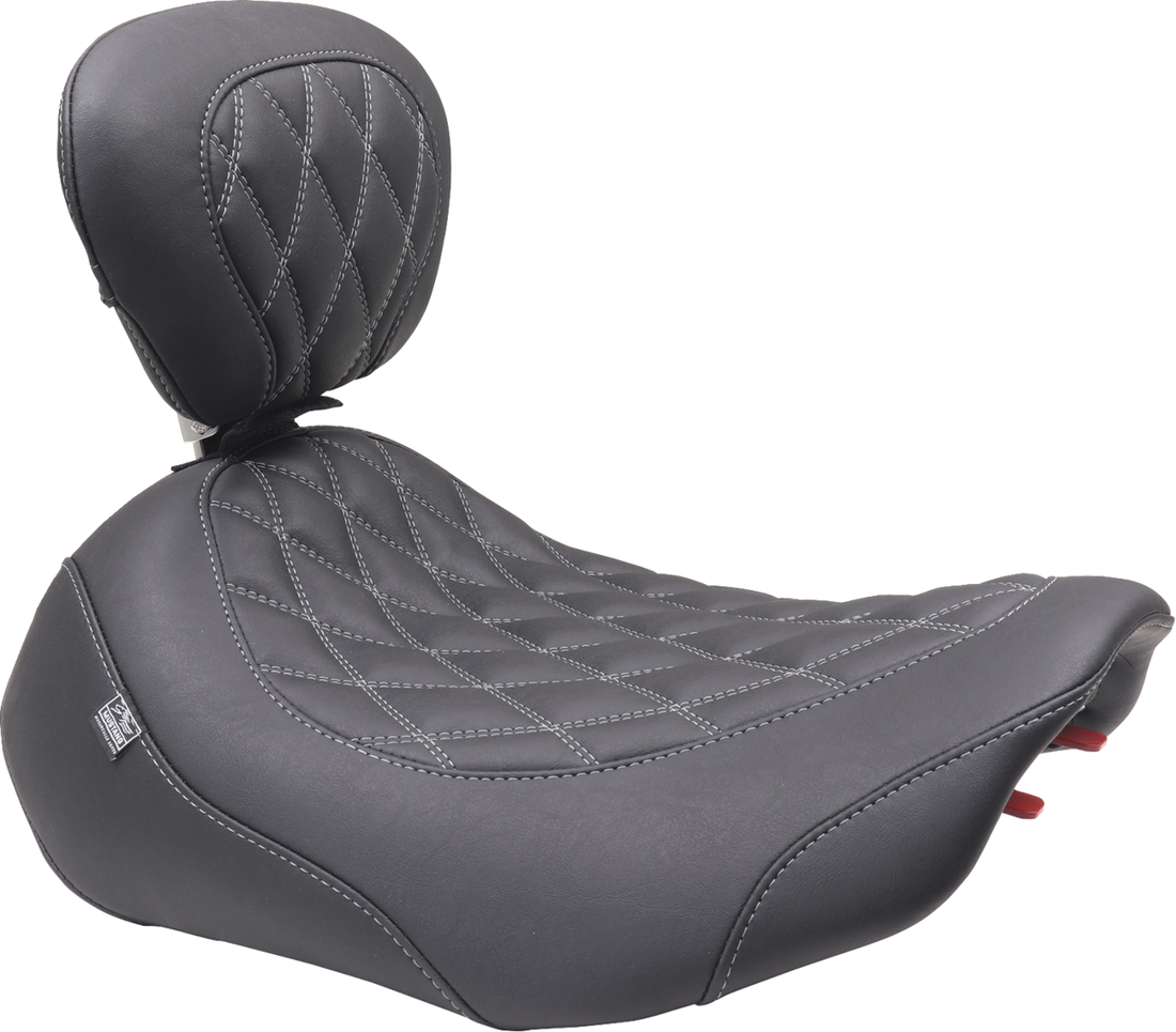 MUSTANG Wide Tripper™ Seat - Solo - Gun Metal Stitching - FLT/FLH '23-'25 89503GM